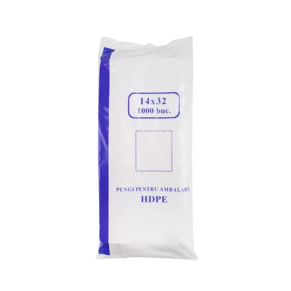 Pungi 14x32 cm pentru ambalare, HDPE