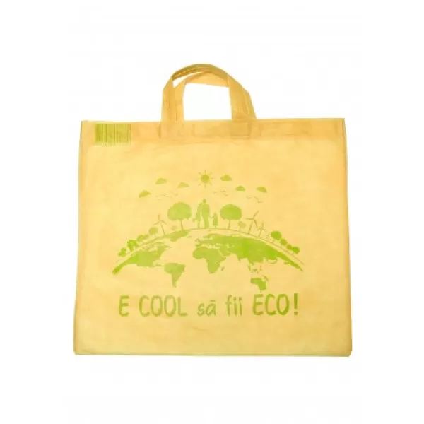 Punga din textil 43x37 cm, „e cool sa fii eco”