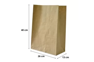Punga hartie kraft fara maner 26x13x40 cm, cafenie
