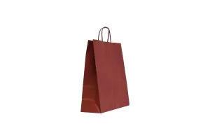 Punga hartie cu maner rasucit 25x11x31 cm, bordo