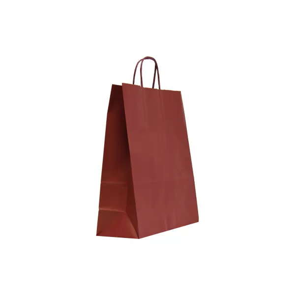 Punga hartie cu maner rasucit 25x11x31 cm, bordo