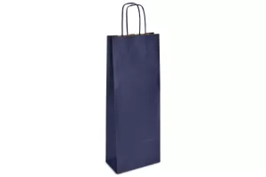 Punga hartie cu maner rasucit 18x8,5x38 cm, albastra