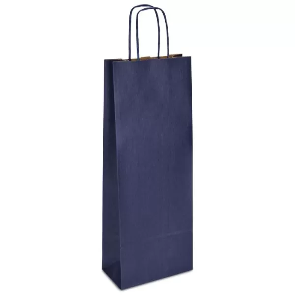 Punga hartie cu maner rasucit 18x8,5x38 cm, albastra