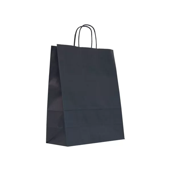 Punga hartie cu maner rasucit 25x11x31 cm, albastra