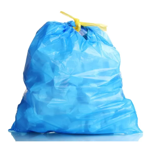 Saci menajeri cu funie 60 L albastre, Standard, 10 pungi/rulou