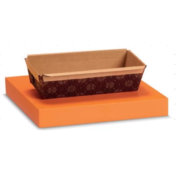 Forma pentru cozonac, cu flori aurii, 163x65x45 mm, 250 g