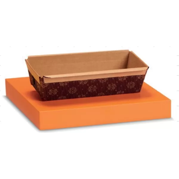 Forma pentru copt din hartie, cu flori aurii, 225x70x65 mm, 400 g