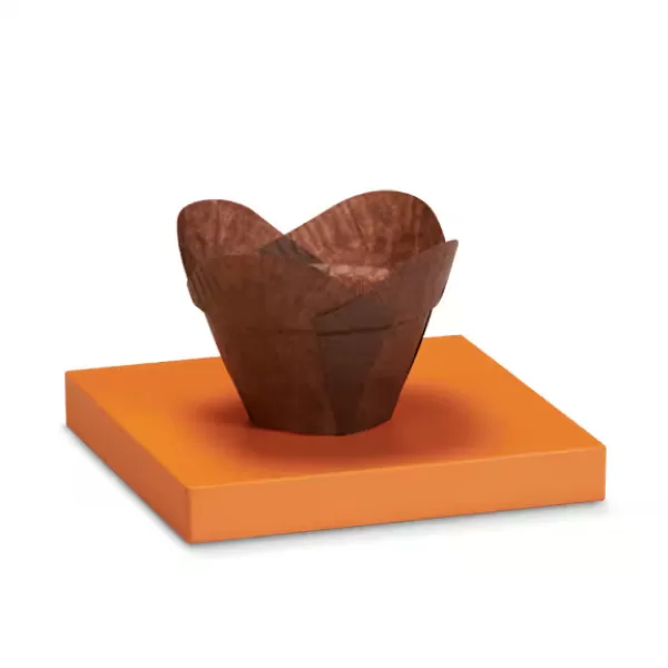 Forma din hartie pentru muffins (briose) tip Lotus, 160x50 mm, cafenie