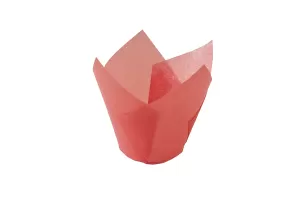 Forme pentru muffins (briose) tip Lalea din hartie, rosii, 150x50 mm