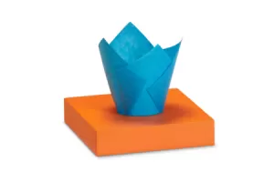 Forme din hartie pentru muffine, tip Lalea, albastre, 150x50 mm