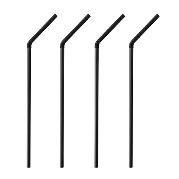 Paie negre bio, flexibile, 5 mm ? 24 cm