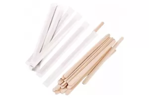 Amestecatoare din lemn 14 cm, ambalate individual