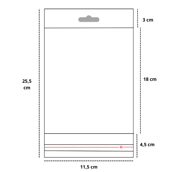 Punga autoadeziva 11,5?18+4,5 cm cu euroslot +3 cm