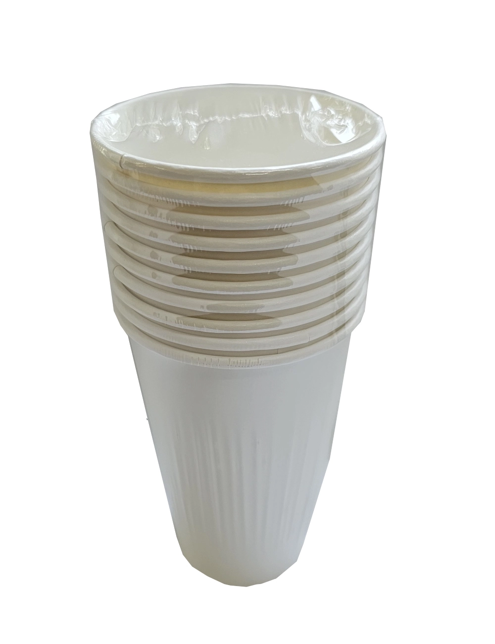 Set 10 pahare din hartie albe, 100 ml