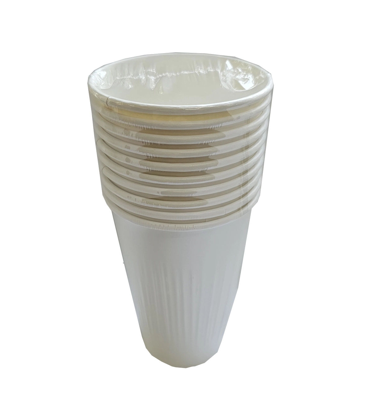 Set 10 pahare din hartie albe, 250 ml