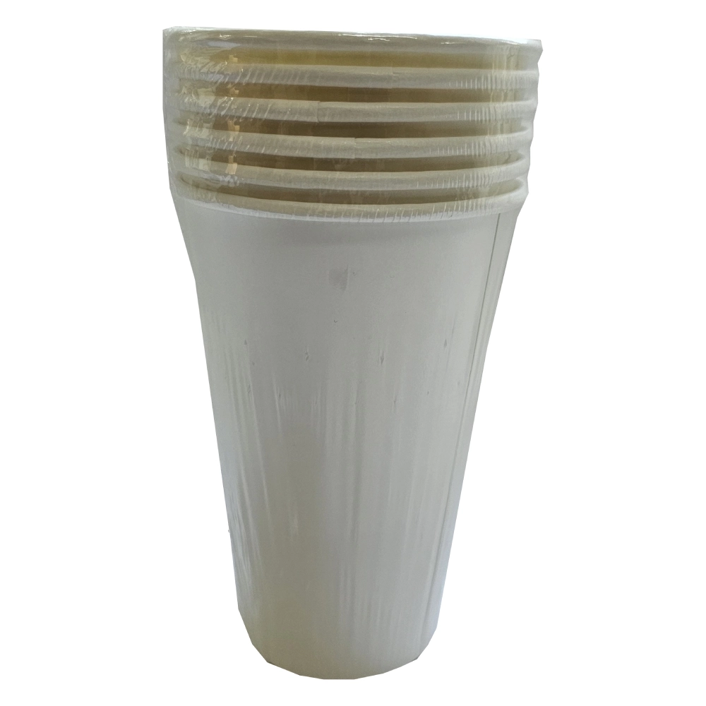 Set 6 pahare din h?rtie albe, 500 ml