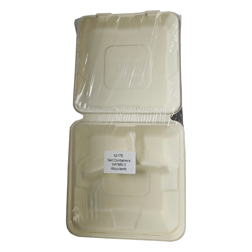 Set bio containere cu 3 compartimente, 245x245x75 mm (6 buc.)