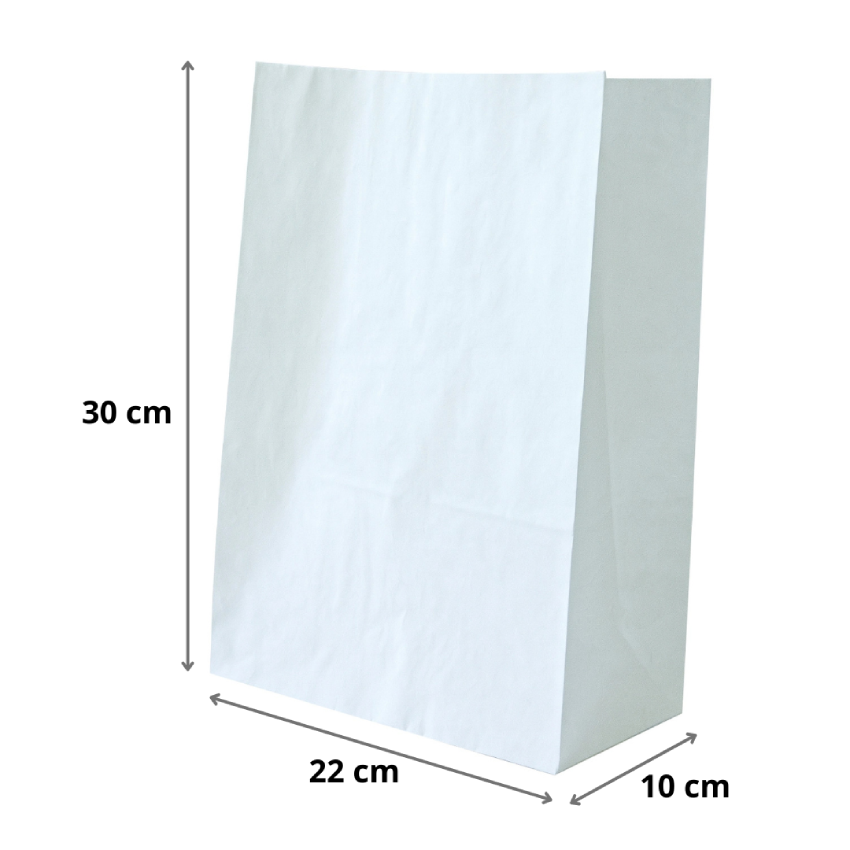 Punga hartie kraft fara maner 22x10x30 cm, alba