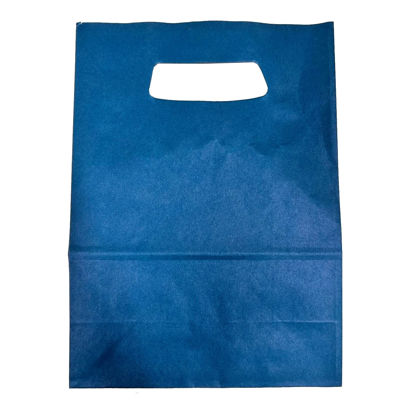 Punga hartie cu maner decupat 18x9x25 cm, albastra