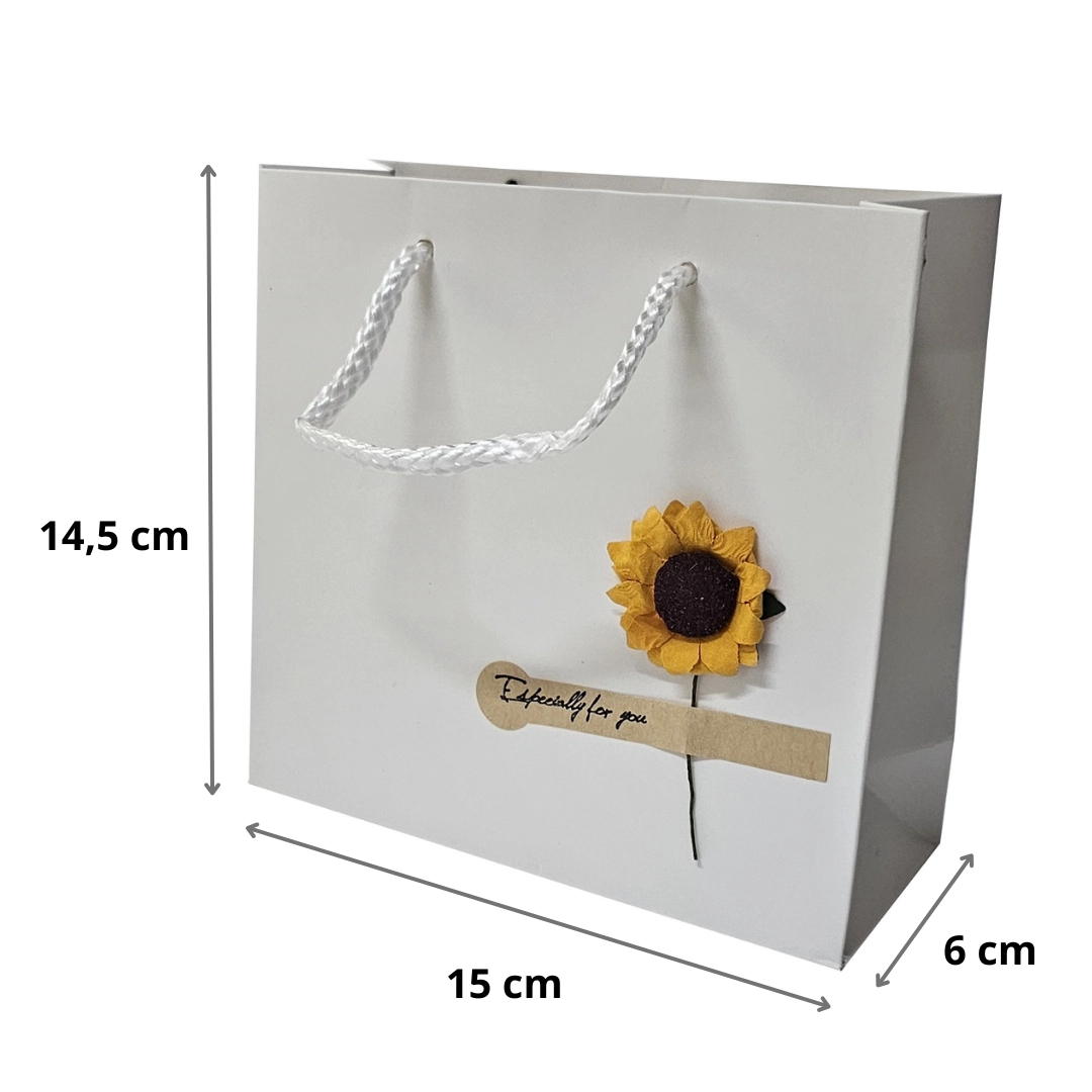 Punga din hartie cu floarea-soarelui, 15x14,5x6 cm