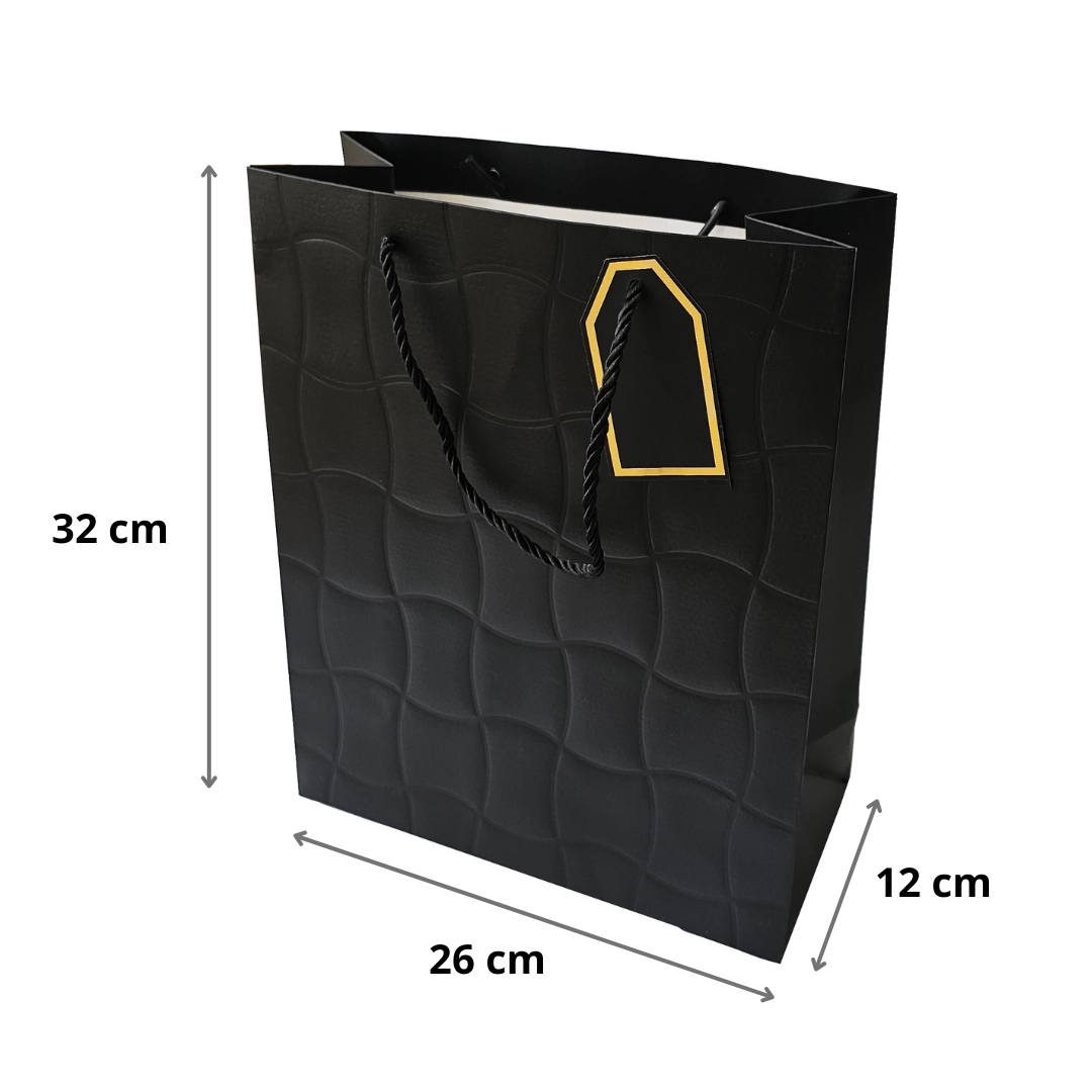 Punga neagra pentru cadouri, 26x12x32 cm