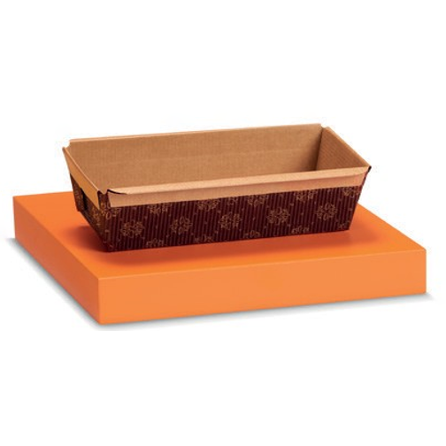 Forma pentru cozonac, cu flori aurii, 235x80x70 mm, 750 g
