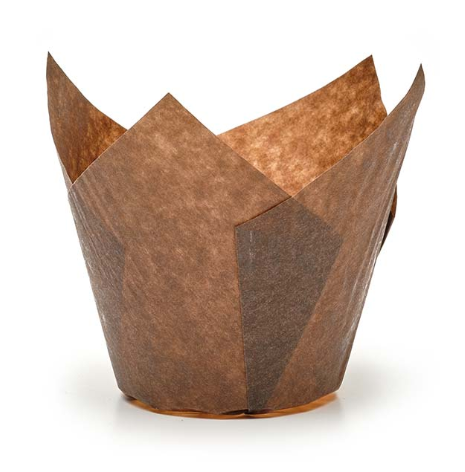 Forme cafenii din h?rtie pentru muffins (briose) tip Lalea, 160x50 mm