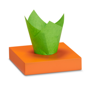 Forme pentru muffins (briose) tip Lalea din hartie, verzi, 150x50 mm