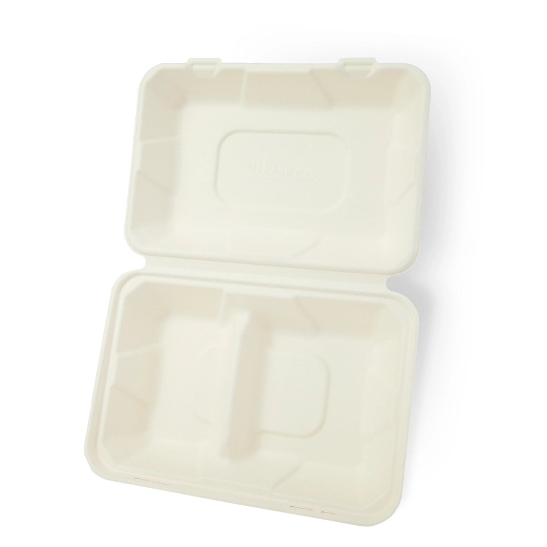 Caserola biodegradabila, cu 2 compartimente, 235x165x75 mm, WFHB 10-2